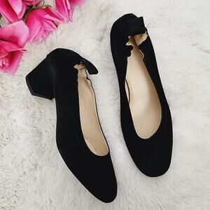 Everlane The Day Block Heel Black Suede Shoes Women's Size 5 NWOT Comfort